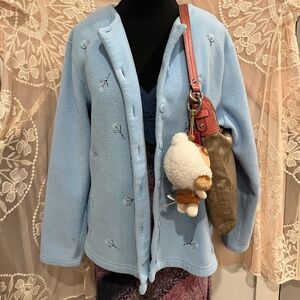 Basic Editions Light Blue Jacket with Embroidery